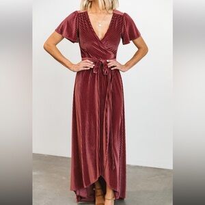 Baltic Born Andi Ribbed Velvet Wrap Dress